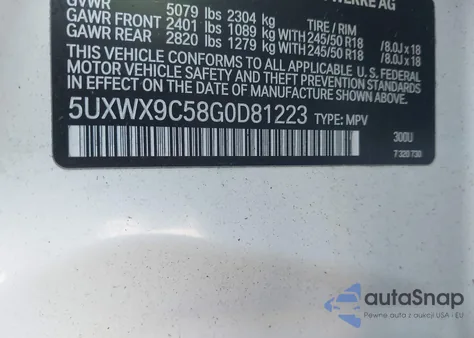 2016 BMW X3 xDrive28I z USA, uszkodzony, nr VIN 5UXWX9C58G0D81223